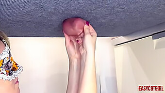 Girlfriend Stretches Boyfriend'S Testicles To Extreme With Ballbusting