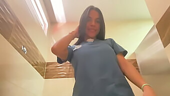 A Naughty Nurse Indulges In Self-Pleasure And Experiences Orgasmic Ejaculation In The Hospital Restroom